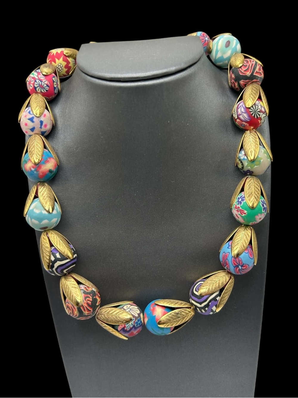 Lenora Dame Floral Bead Tulip Style Necklace